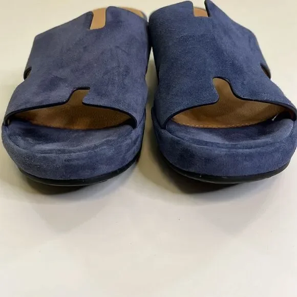 L'Amour Des Pieds Women’s Catiana Slip On Sandal Navy Suede, Size 6.5M - Picture 7 of 10